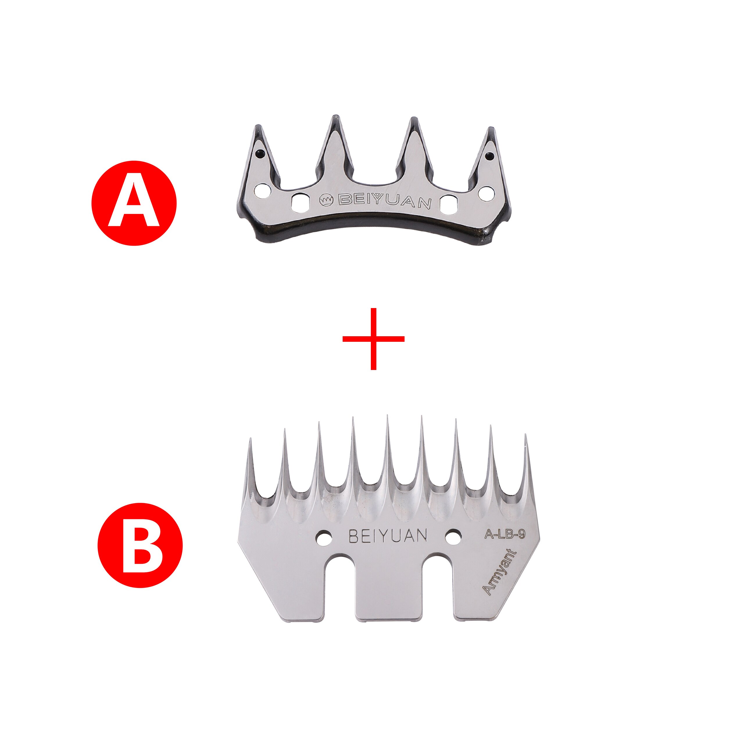 Tijeras de esquilar ovejas y cabras, herramienta alternativa recta para esquilar ovejas, hoja curva de 4/9/13 dientes, 2 piezas: A 1pc and B 1pc