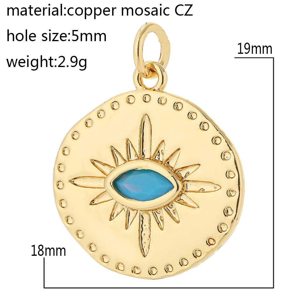 Duża cyrkonia złe niebieskie oczy urok projektant wisiorek tworzenia biżuterii kolczyki naszyjnik turecki grecki serce oko Charms Diy akcesoria: AC210230G6