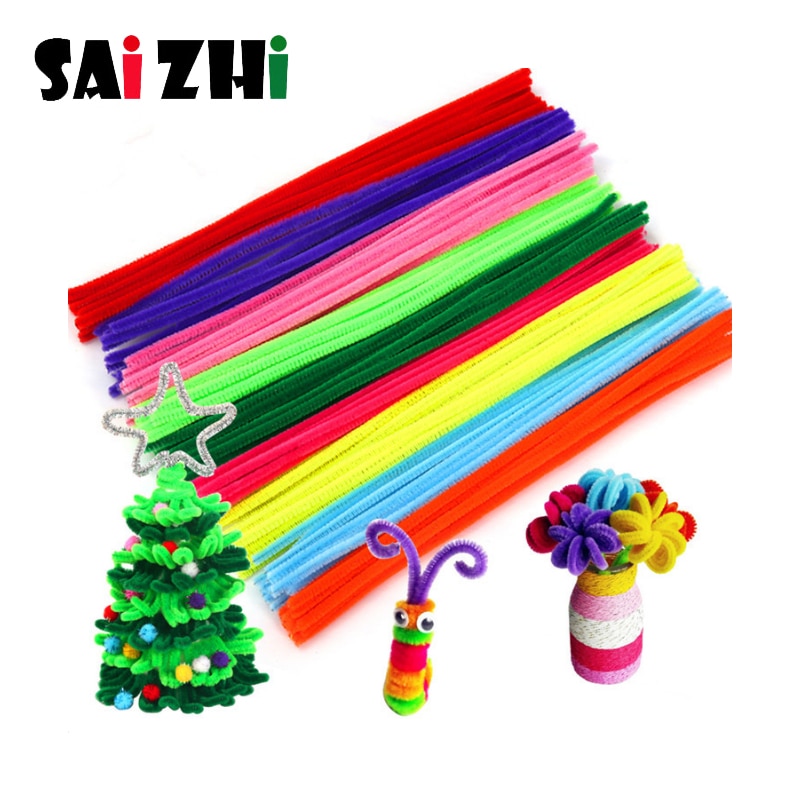 SAIZHI 100PCS Farbige Tops Haar Wurzel Verdreht Stäbe Kindergarten kinder Kreative Handarbeit DIY Machen Pädagogisches Spielzeug SZ3636