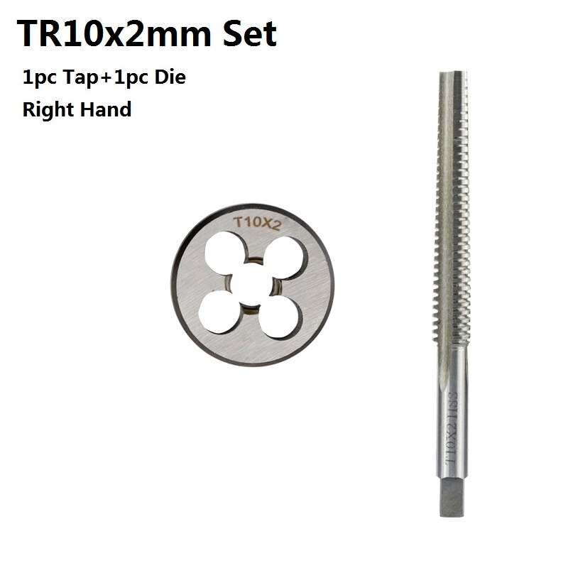 Hss skruvgänga och matrisuppsättning 2 st höger rotation cnc för metallbearbetningssats maskinplugg skruvborrborr runt matris: 2 st  tr10 x 2 set