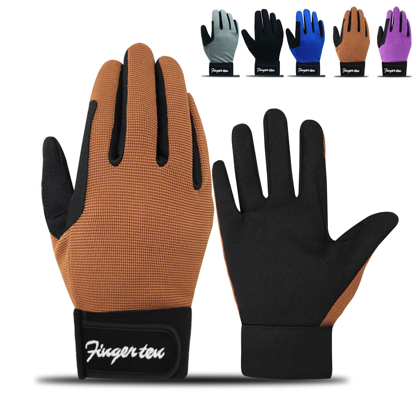 2022 Paardrijden Handschoenen Kids Jongens Meisjes Paardensport Rit Jeugd Comfortabele Grip Fiets Handschoen Voor Leeftijd 5-14: M (Age 7-9) / Brown