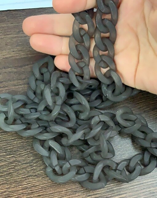 1.0 Meter 17*24mm Acrylic Necklace Strands Parts Linked Bag Chains Women Jewelry DIY Accessories Glasses Chains N027--T: matt grey