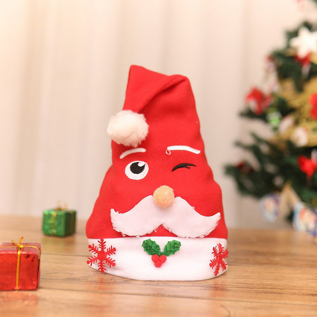 Kerst Kerstman Gezicht Cap Cosplay Comfortabele Doek Jaar Kerst Hoed Huishoudelijke Decoratie: type2 for kid