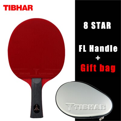 TIBHAR – raquette de Tennis de Table 8 étoiles, haute adhérence, en caoutchouc, pour Ping-Pong: TIBHAR 8 STAR FL