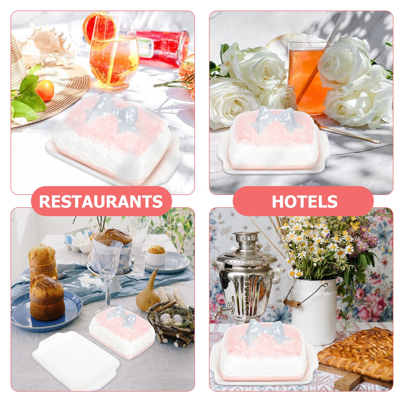 Exquisite Ceramic Plate Dessert Plate Cheese Butter Box Delicate Food Plate