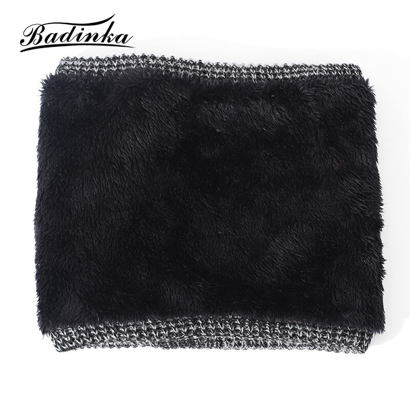 Winter Warm Plaid Thick Elastic Knitted Snood Scarf Ring Women Men Faux Fur Neck Tube Warmer Scarves Mufflers Collar