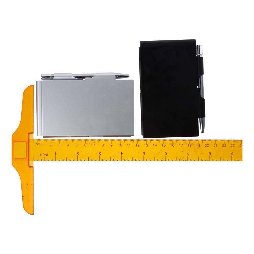 Pocket Notebook with Pen and Refillable Paper Portable Metal Mini Notepad Travel Notepad with Pen Holder for Office Home