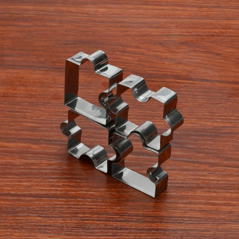 4 Stuks Cookie Cutter Verschillende Puzzel Vormen Rvs Bakken Tool