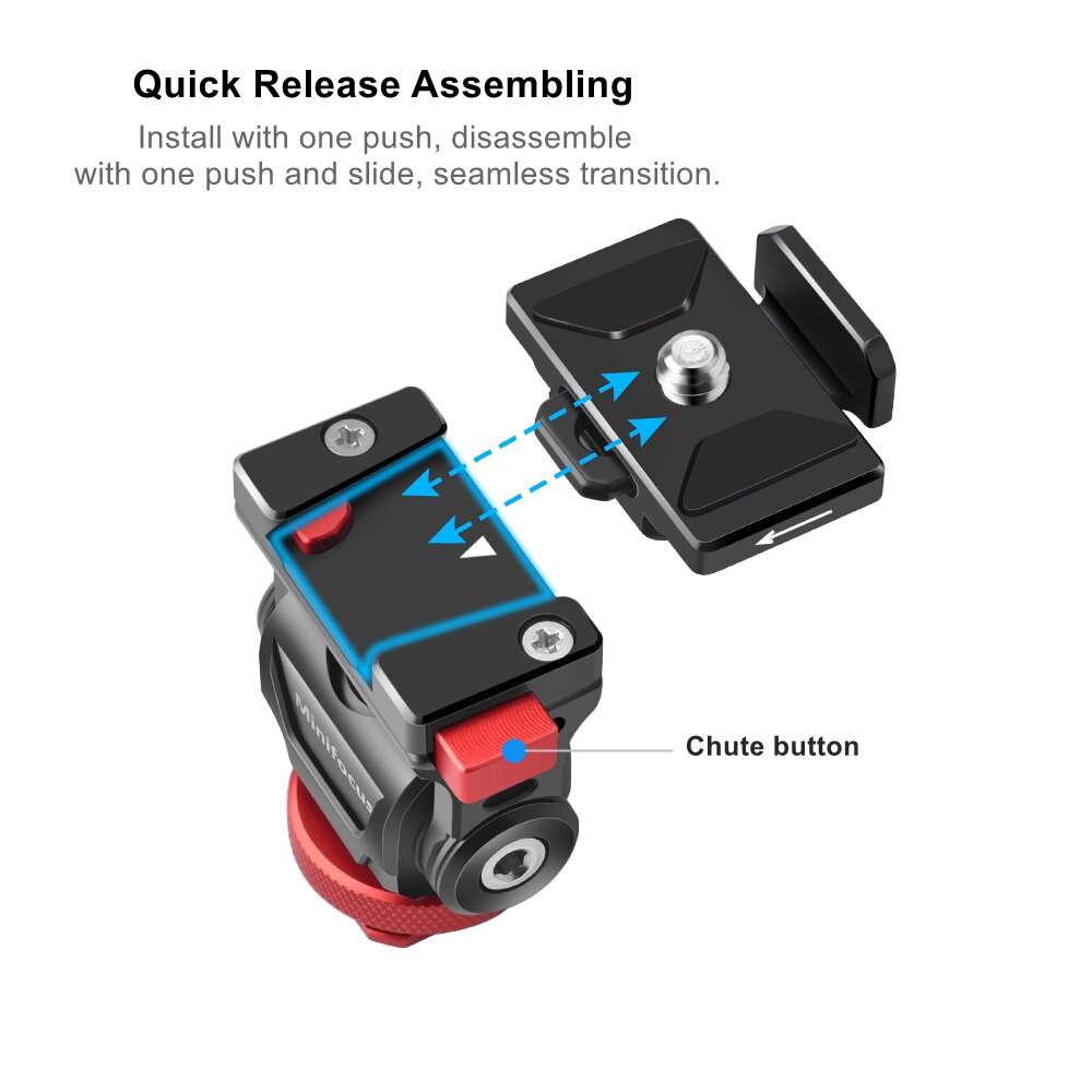 Quick Release Monitor Mount Angle Adjustable Camera Cold Shoe Monitor Bracket 1/4" Slide Plate Video Shooting Accessories