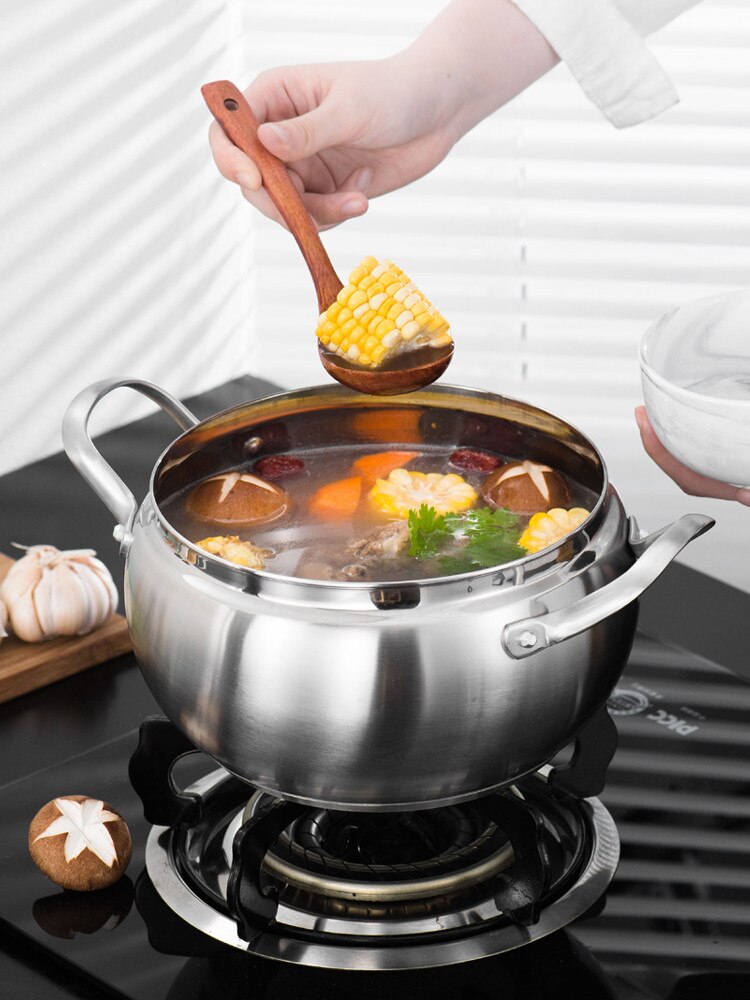 Stainless Steel Pot Hotpot Induction Cooker Gas Stove Pot Home Kitchen Cookware Soup Cooking Pots for cooking milk chaffing dish