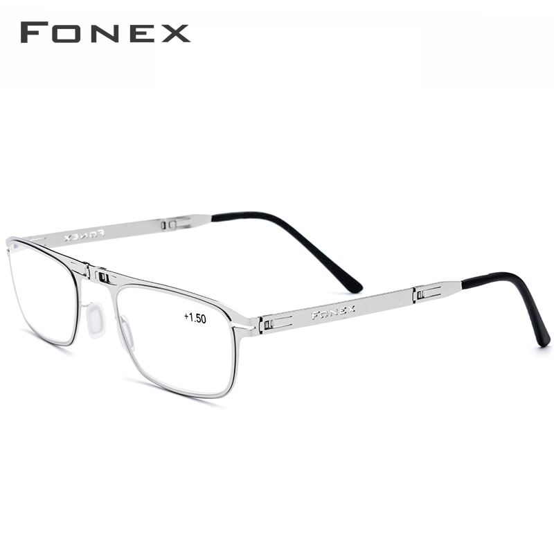Fonex foldbare læsebriller mænd kvinder foldbare presbyopi læser hyperopi dioptri briller skruefri  lh012