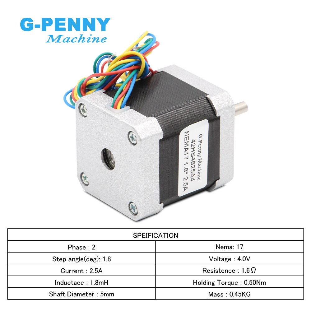 ! Motor paso a paso NEMA17, 5,0 kg.cm, 42x48mm, 2.5A, 71Oz-in, 0.50Nm, para impresora CNC y 3D