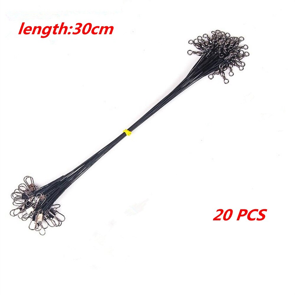 20 Teile/los Anti Biss Stahl Angelschnur Stahl Draht Führer Mit schwenken Angeln Zubehör Blei Ader Leine Angeln Draht 15CM-30CM: 8