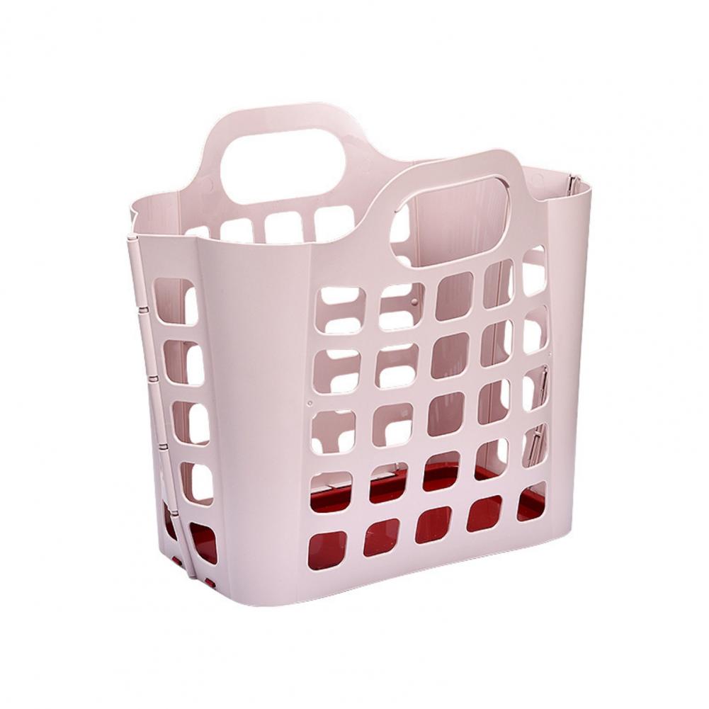 Wall Mounted Laundry Basket PP Clothes Bin Folding Clothes Basket Wall Hanging Laundry Hamper cesto ropa sucia корзина для белья: Pink