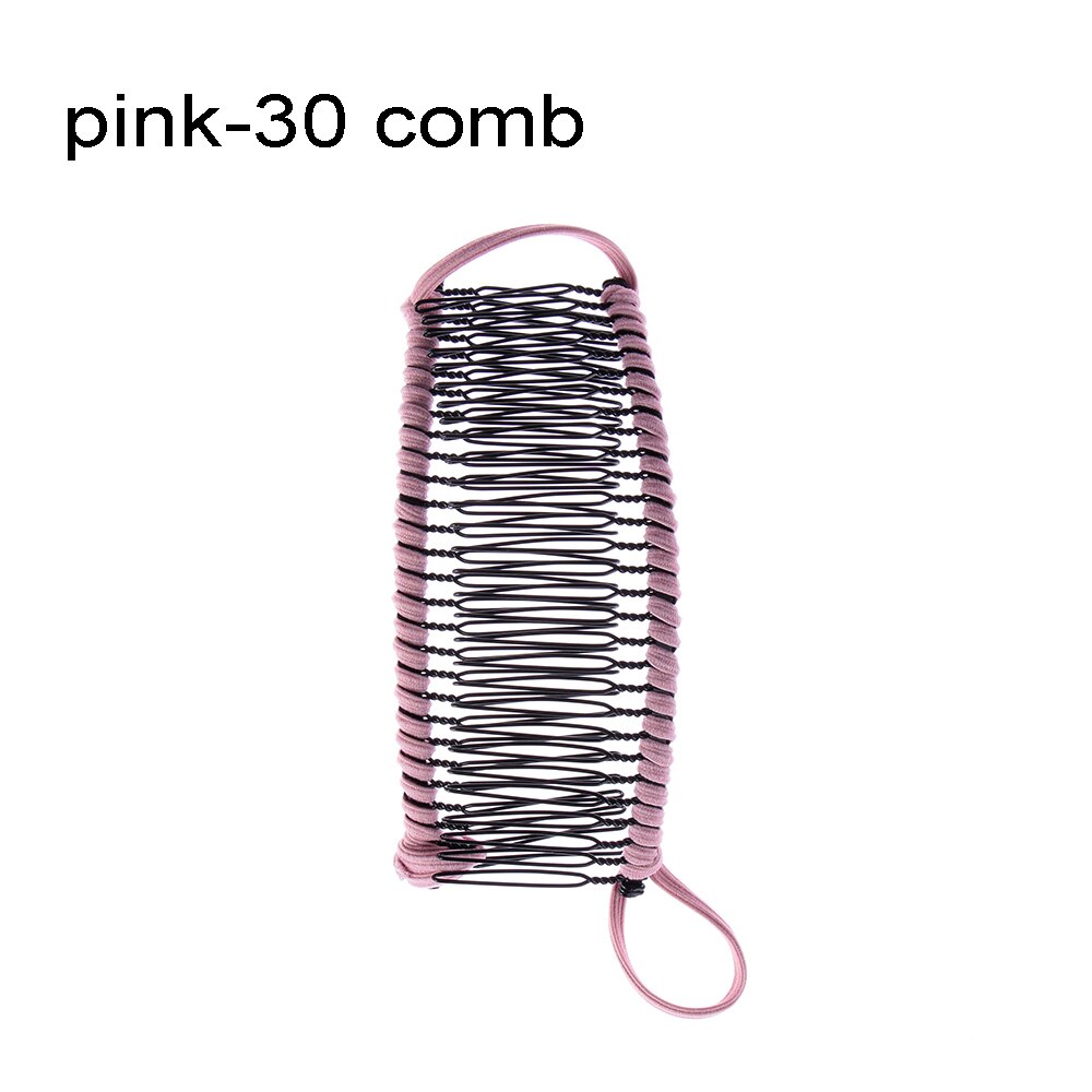 Pinza Banana para el pelo Vintage para el pelo para mujer, peine Vintage elástico, accesorios para el cabello, novedad, 1 unidad: pink	30 comb