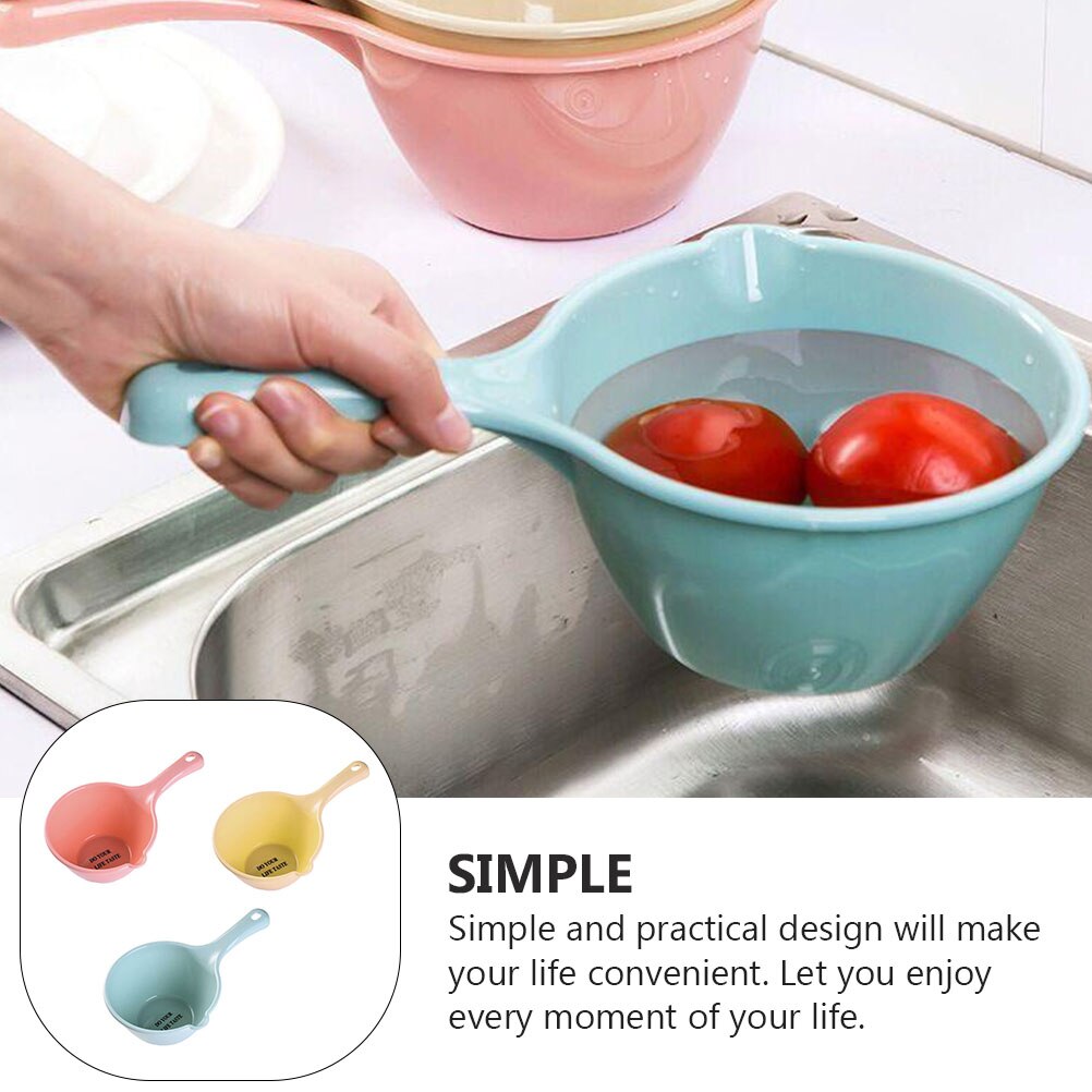 3pcs Water Scoop Kitchen Water Ladle Plastic Ladle Spoons Kitchen Ladles Home Supplies
