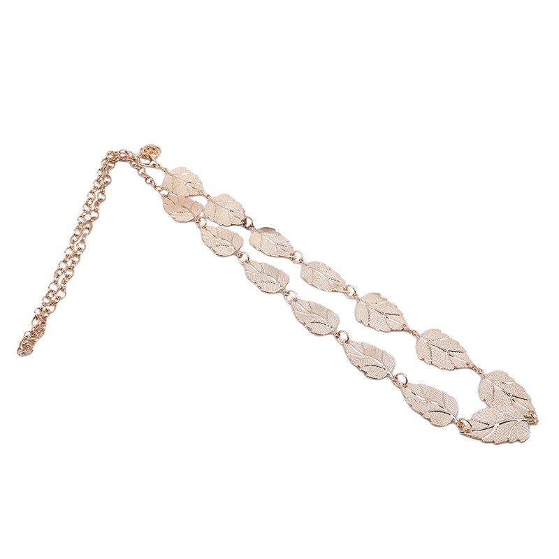 Cinturón de de de lujo hojas de Metal de oro cinturón de cadena de cuerpo de plata cinturón de mujer cinturón para vestido cinturón mujer: gold1