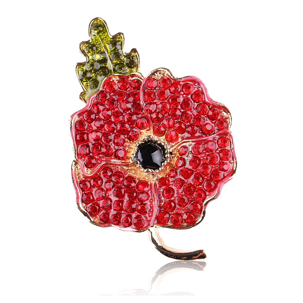 Poppy Broche Uk Prinses Souvenir Pin Geëmailleerd Rode Papaver Bloem Broches Gemenebest Van Naties Zinklegering Broche Pinnen: XZ-Yinglihua3 Gold