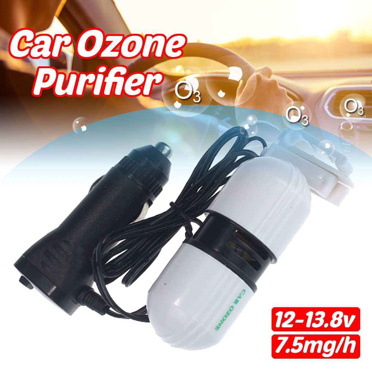 Auto Ozon Ionisator Generator Voertuig Luchtreiniger Luchtverfrisser Oxygen Bar Concerate Air Vent Auto Zuurstof Ozonizer