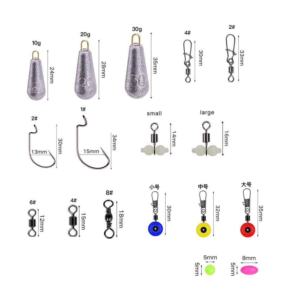Kit de aparejos de pesca, accesorios de pesca resistentes al óxido, gran capacidad, multifunción, mano de obra fina, para entusiastas de la pesca