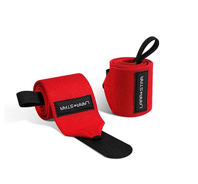 Weight Lifting Wrist Support Wraps with Thumb Loop Gym Elasticated Straps for Crossfit Strength Training Powerlifting: Red