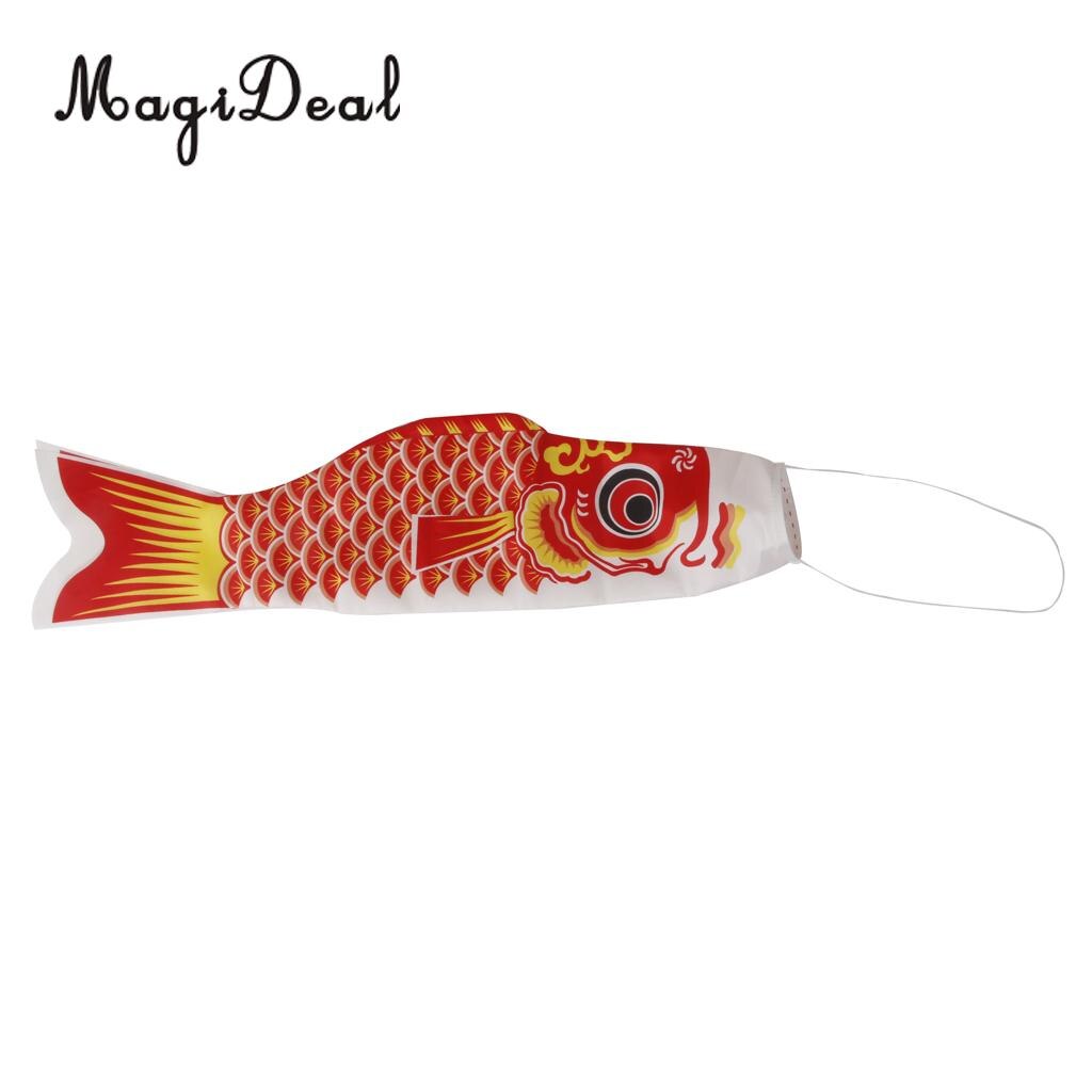 MagiDeal-masque à vent japonais | 40cm/55cm/70cm/100cm/150cm, drapeau carpe Koi Nobori poisson voilier décoration de fête à domicile: Red / 150cm