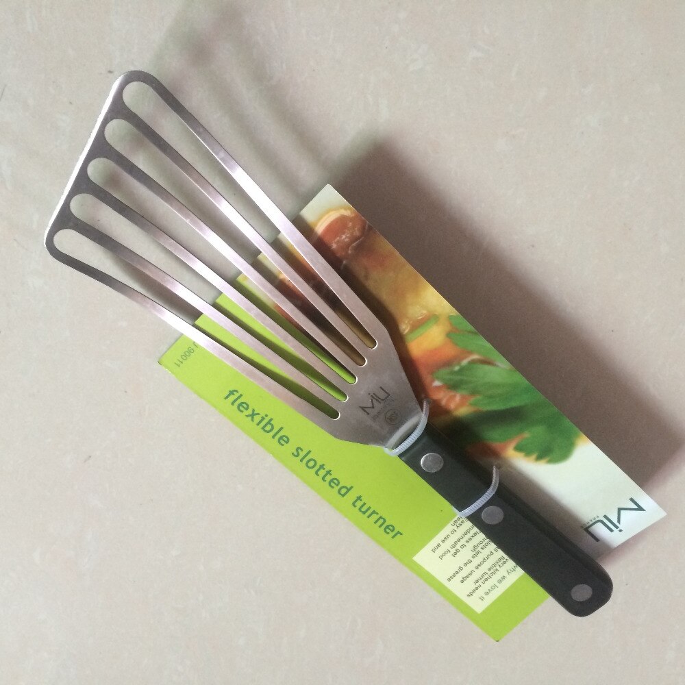Stainless Steel 11" Thin Flexible Blade - Angled Slotted Turner - (90011)