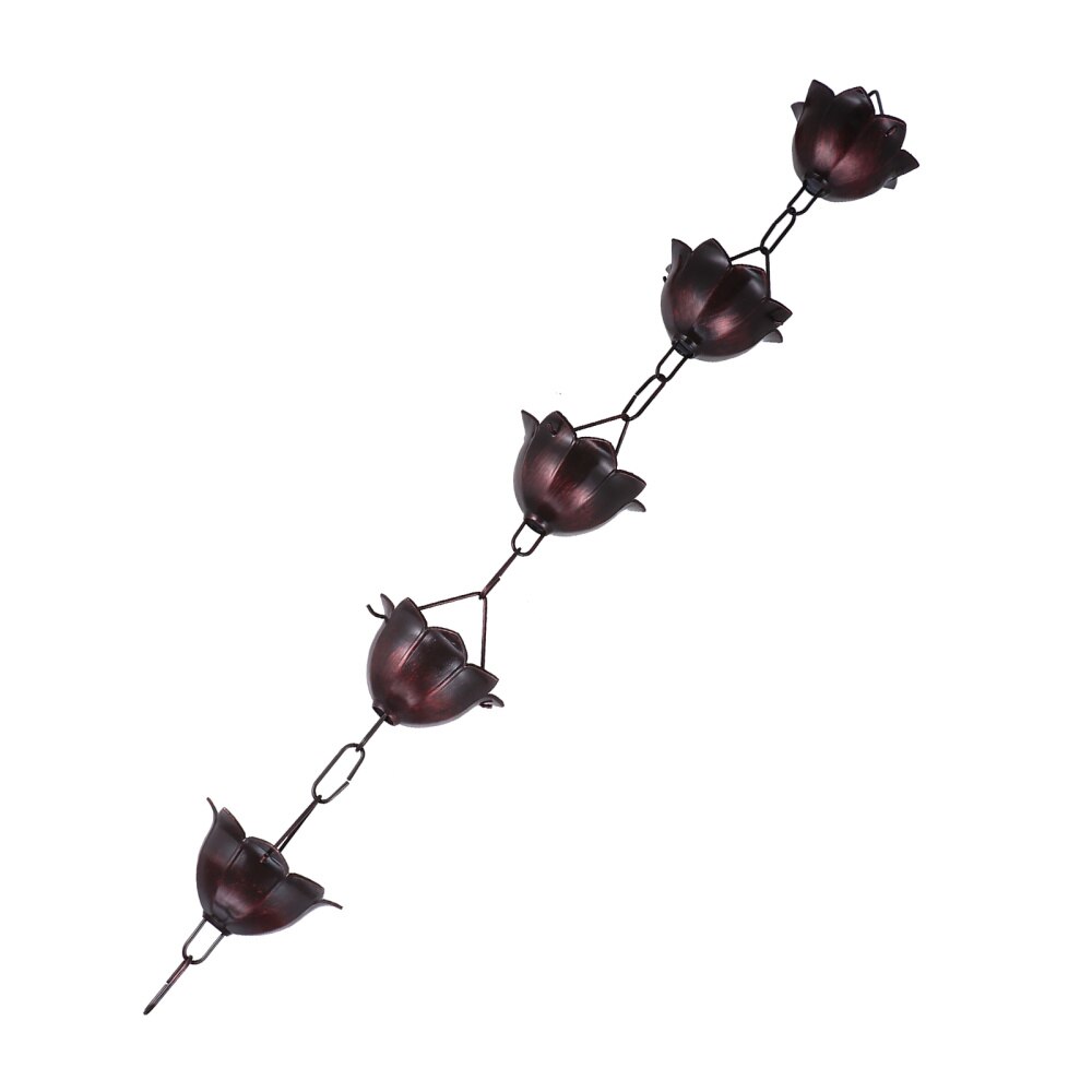 1m Universal Rain Chain Metal Chimes and Cups Flower Rain Catcher for Gutter