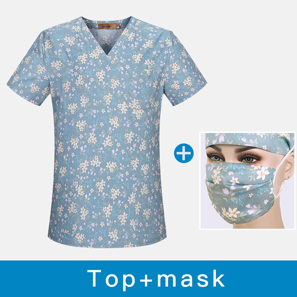High dental work uniform beauty salon tops neutral uniforms laboratory printing cotton comfortable and breathable jacket: top mask / XXL