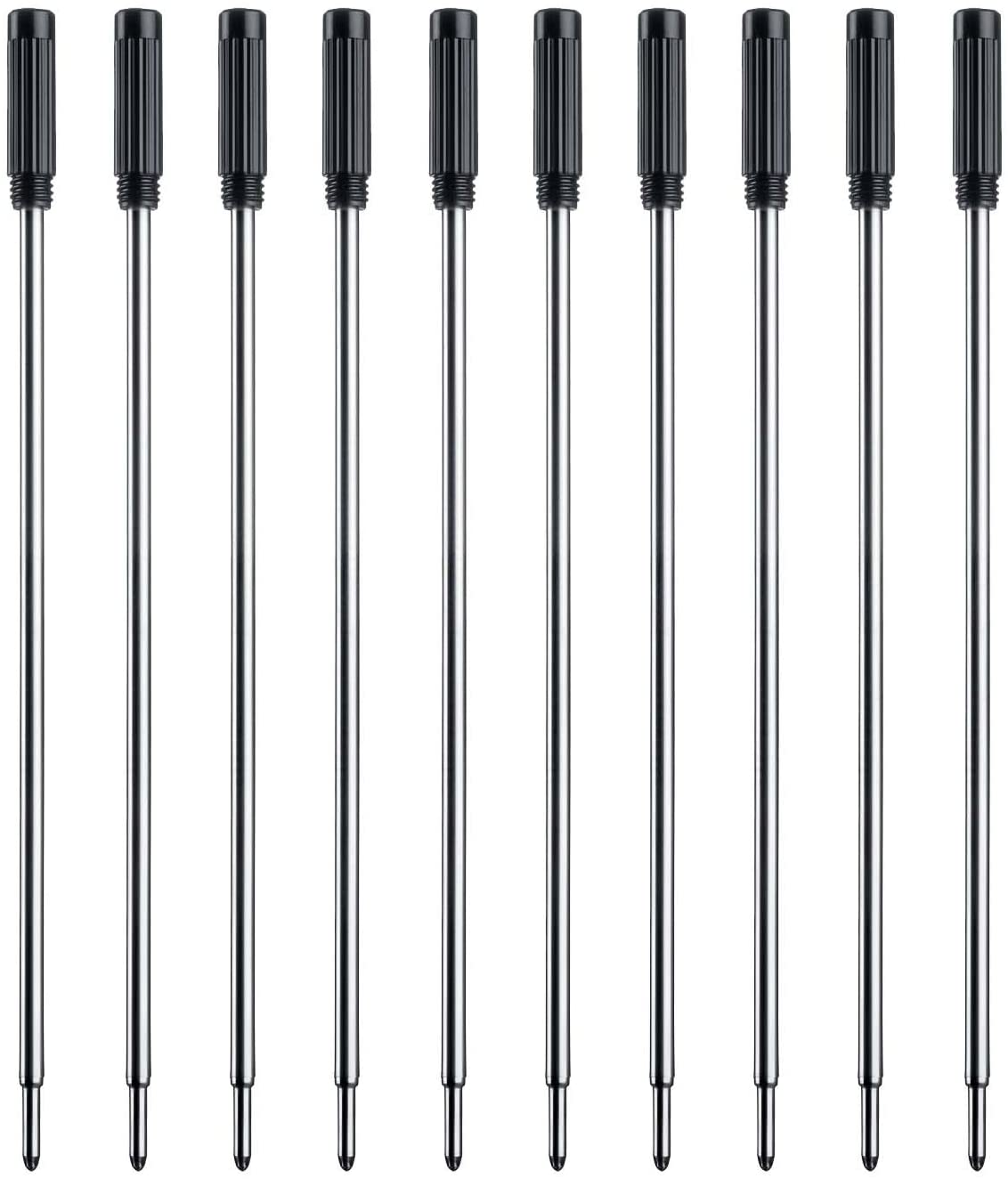 Black Ink Refills (10pcs), Replaceable Pens Refills, 1mm Medium Tip - Black