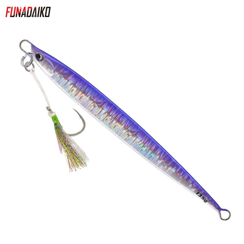 Funadaiko jigging lokke 80g 100g 135g jig agn metal jig lokke fiskeri lokke jig langsom jig fiske jig med 5x hjælpe kroge pesca