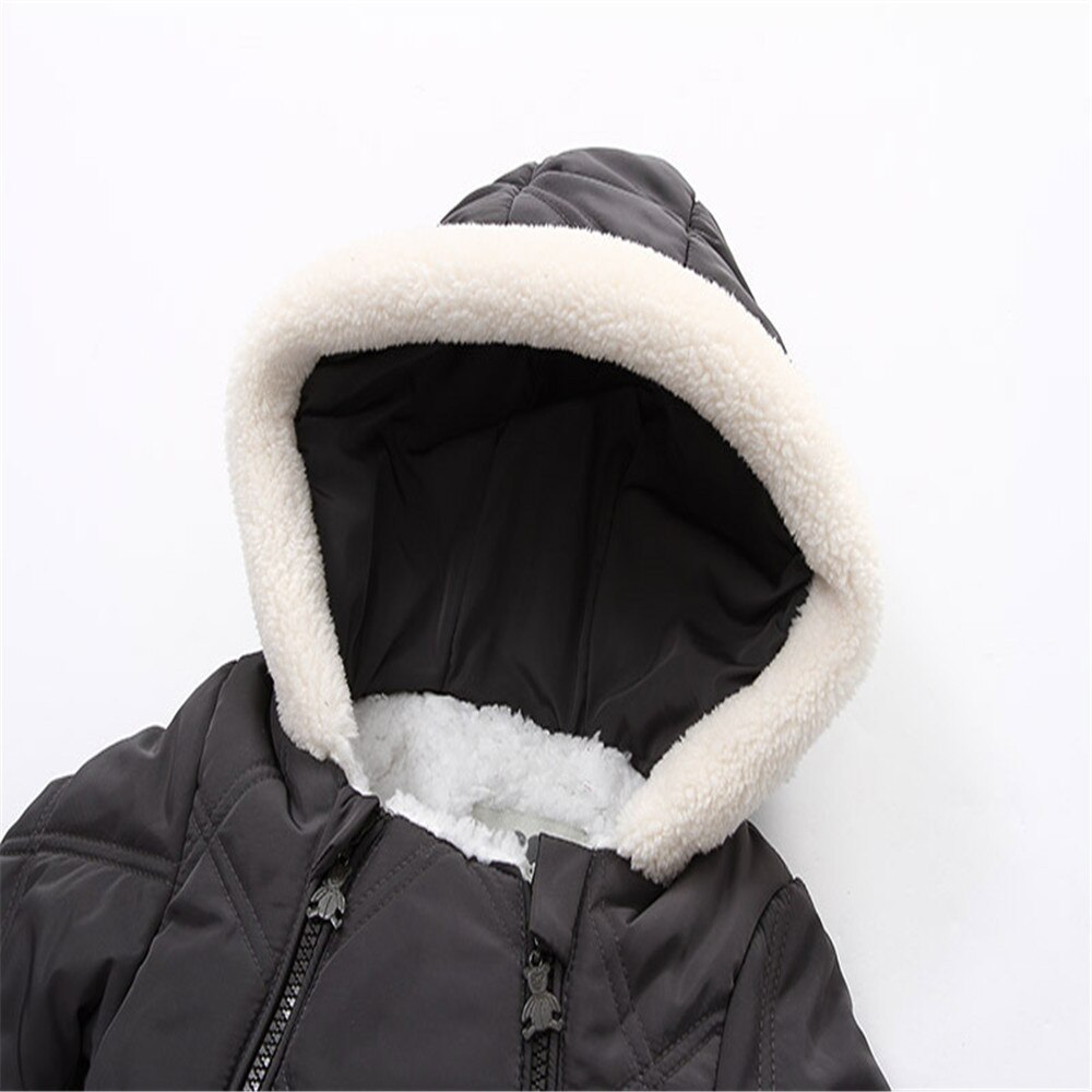 6-24 Maanden Winter Baby Dikke Warme Footies Baby Peuter Meisje Jongen Cartoon Leeuw Hooded Lange Mouwen Betaalde Jumpsuit met Handschoenen