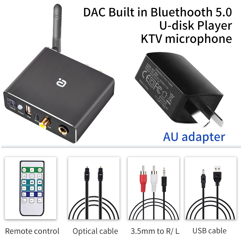 Hifi Receptor Y Transmisor De Audio De Baja Latencia Con Bluetooth 5.0 Coaxiale Microfoon Spdif 3,5Mm Aux Jack Rca tv Pc