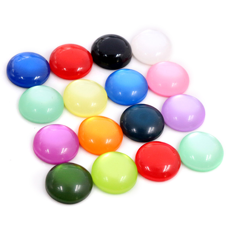 Neue 40 Stück 8 10 12mm mischen Farben Katzenauge Serie Flach zurück Harz Cabochons Schmuck Zubehör