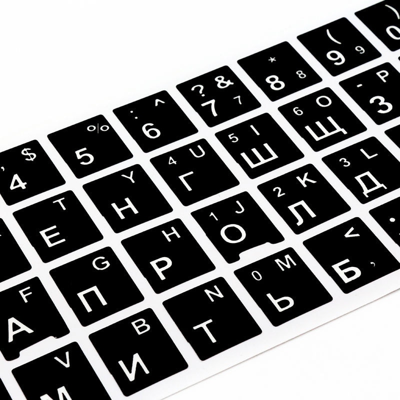 SR Standard Waterproof Russian French Arabic Korean Burmese Keyboard Stickers Layout With Button Letters Alphabet For PC
