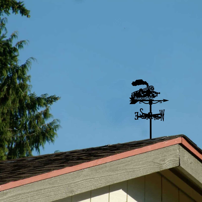 Steam Train Silhouette Weather Vane Weathervane Weathercock For Garden Patio Yard Ornament