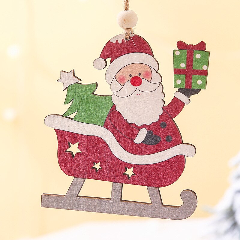 Eventyrprodukter julepynt træ santa slæde snemand hjorte juletræsmalet vedhæng: Gammel mand