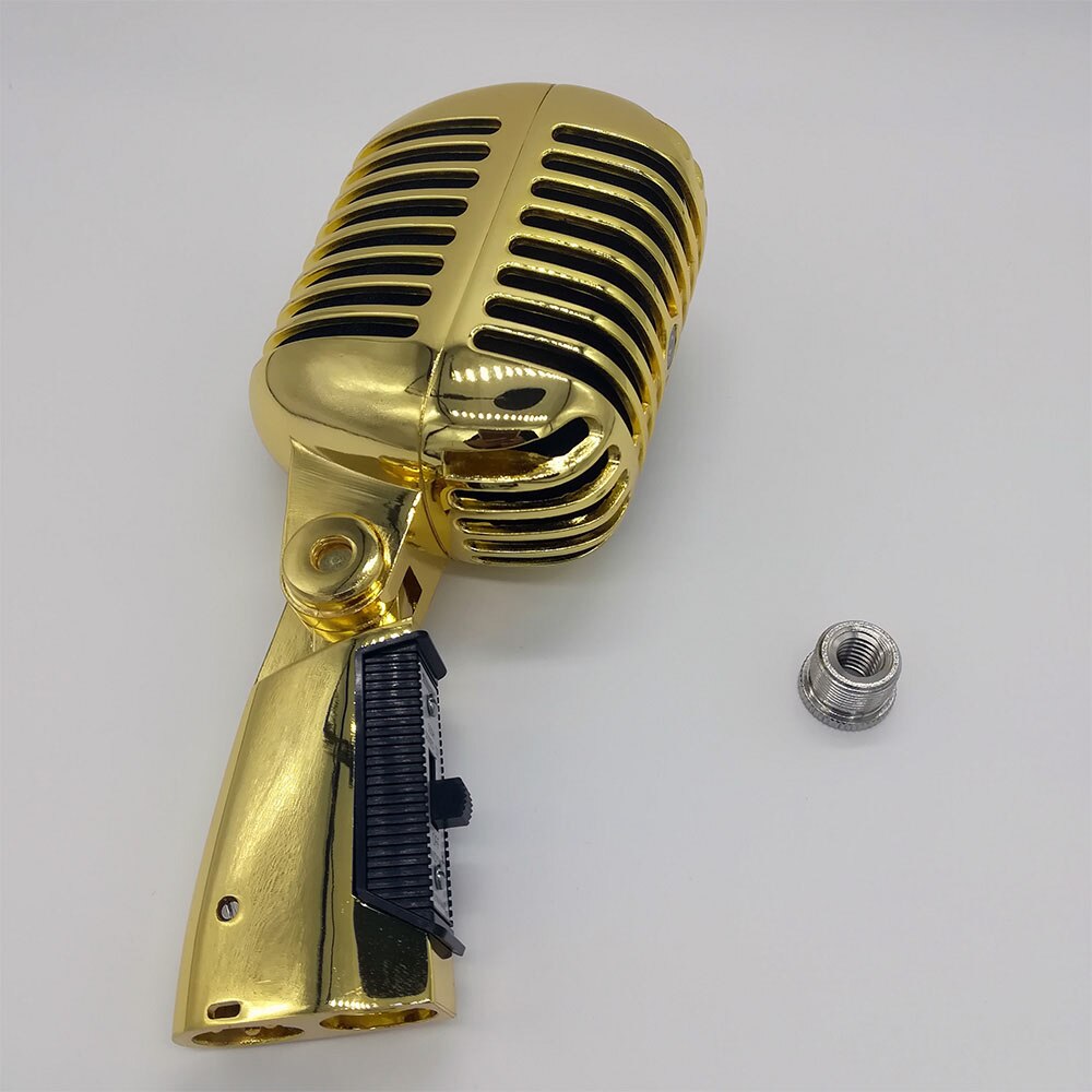 Professionele Lint Microfoon Metalen 55SH Classic Vintage Style Live Zang Dynamische Mic Sliver Rose Gouden Voor Shure: Golden