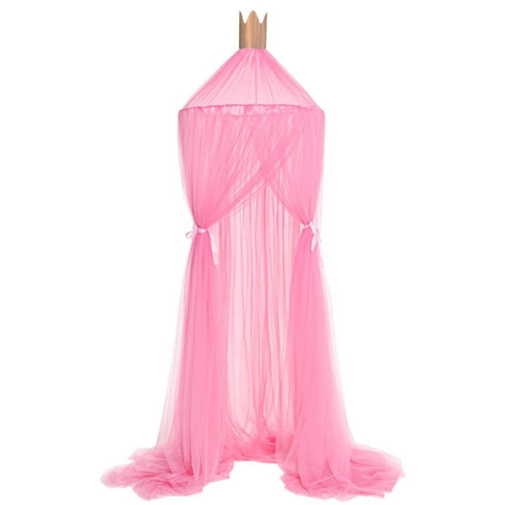 DishyKooker-moustiquaire pour enfants | Ronde, Top de tente en maille à 7 couches, couvre-lit, décoration de dôme, princesse Dream: rose red