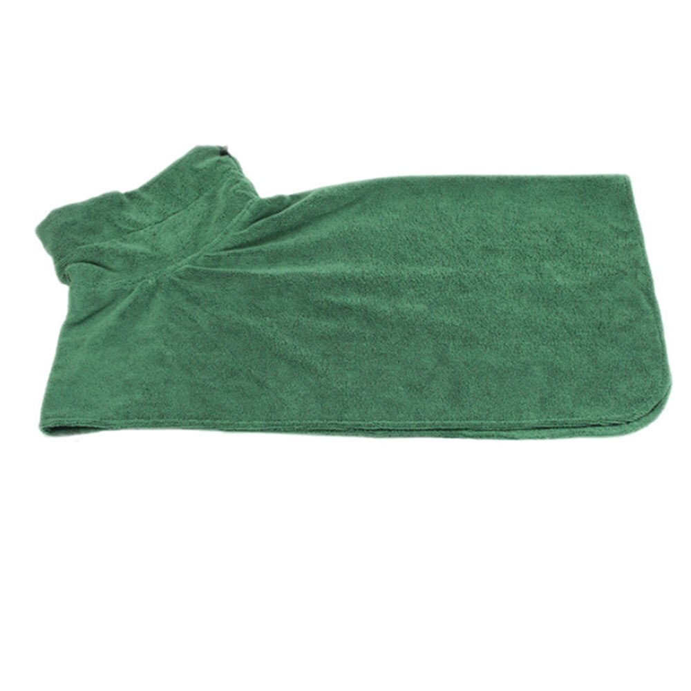 Kjæledyr badekåpe fortykket mikrofiber badehåndkle superabsorberende hund tørkehåndkle med bånd: Grønn / L