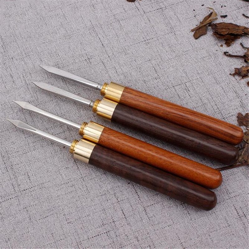 Sandalwood Tea Knife Needle Pick With Wood Handle Puer Tea Tools Cone Needle Breaking Prying Tea Brick Tool