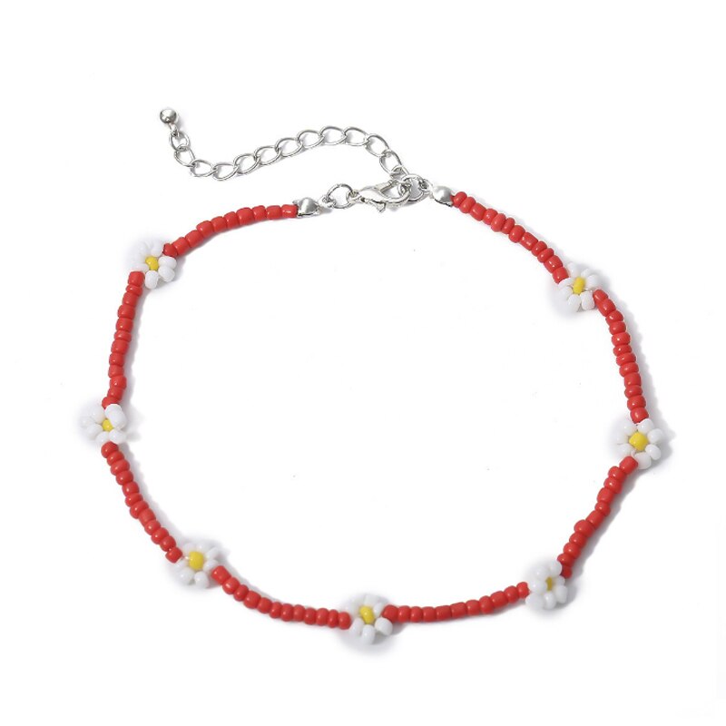 Neue modisch Manuelle Wulstige Halsreif Bunte transparent Gänseblümchen Blumen Acryl Halsketten für Frauen Sommer Schmuck