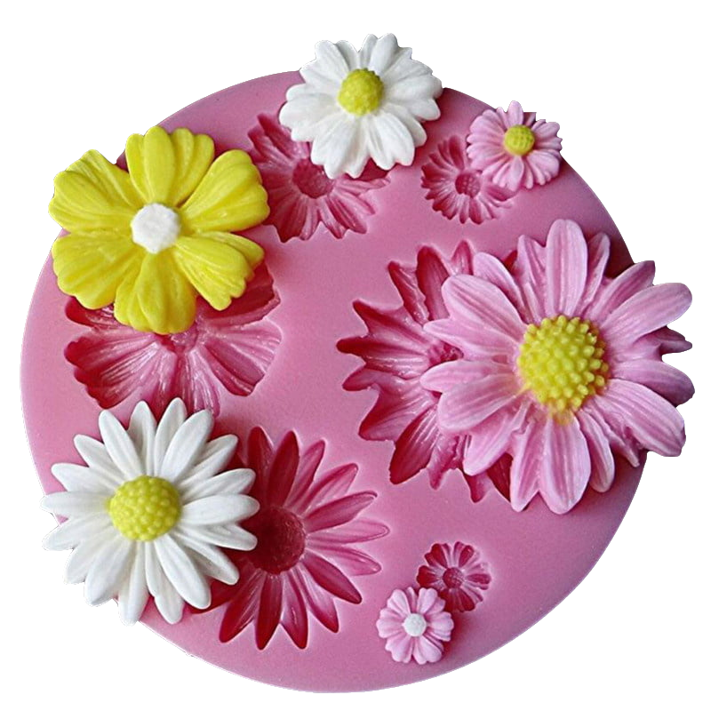 Silicone Beautiful Chrysanthemum Flowers chocolate Party cake decorating tools DIY Sunflower baking fondant mold