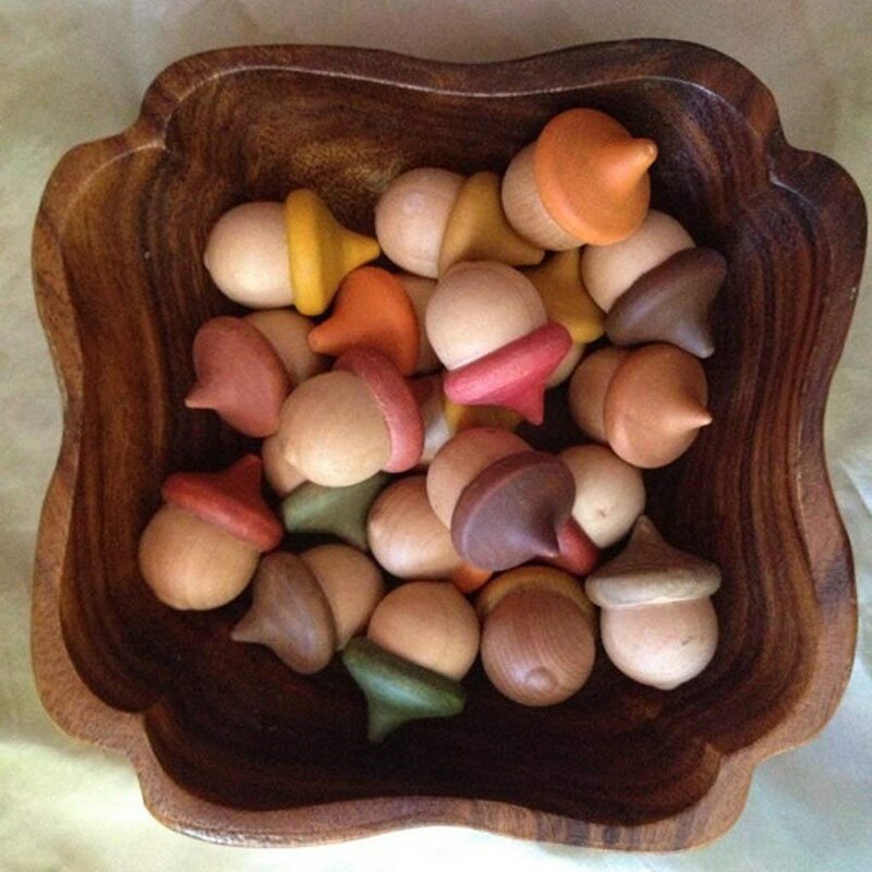 Useful 10Pcs Unfinished Wooden Acorns Peg Ornament