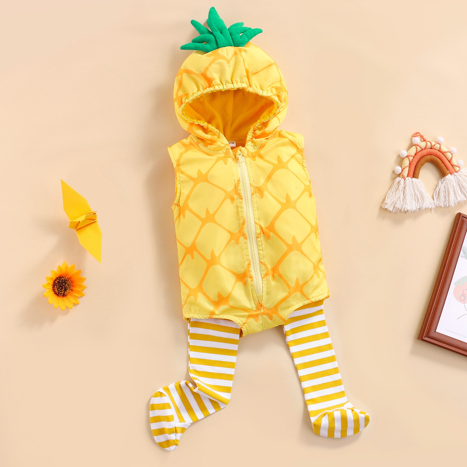 Ma &amp; Baby-Mono de piña para bebés de 0 a 24 meses, ropa de de cumpleaños con calentadores de piernas, disfraz de bebé