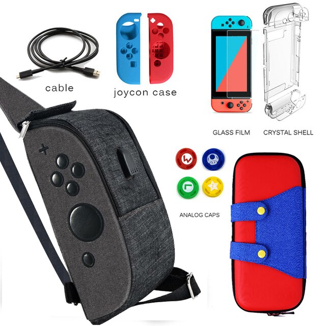 Per Nintend Interruttore Crossbody Borsa Da Viaggio con Porta USB di Ricarica per Nintendo Switch di Console di Gioco Accessori di Caso di Immagazzinaggio: F