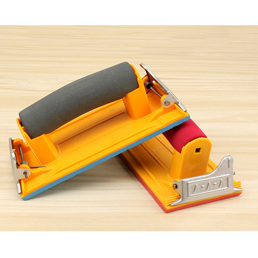 Soporte para papel de lija, lijadora manual, herramientas de carpintería, tallado en madera, superficie de pared, pulido, mango de esponja antideslizante, herramientas de papel de lija