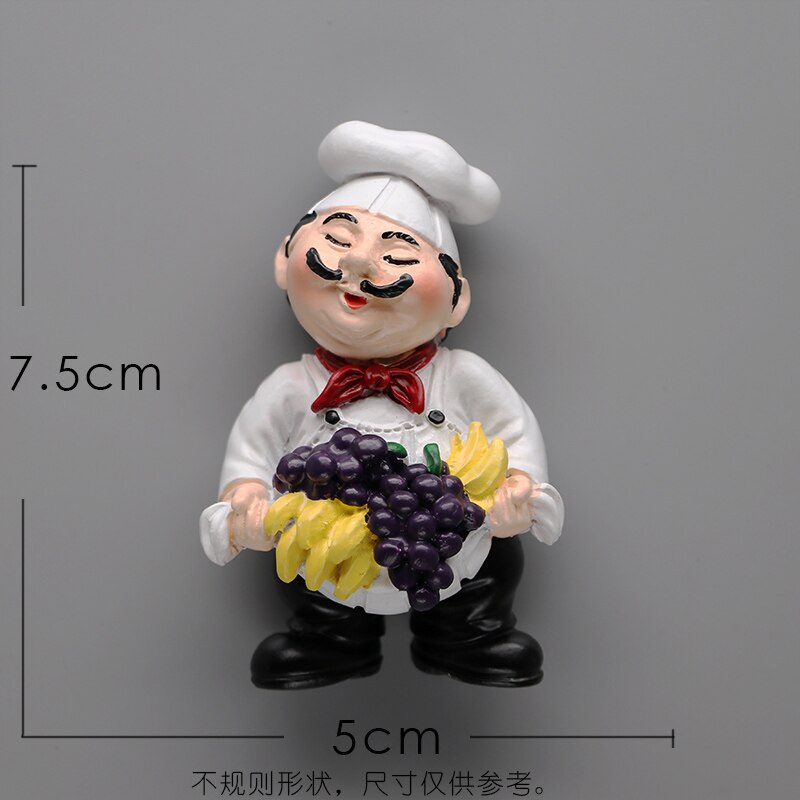 Restaurant Chef refrigerator pasted bread Master 3D fridge magnet magnetic refrigerator pasted hand-made collection Great Chefs: Light Grey