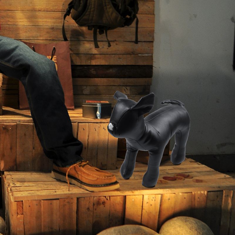 -Leder Hond Mannequins Staande Positie Hond Modellen Speelgoed Huisdier Dier Winkel Etalagepop