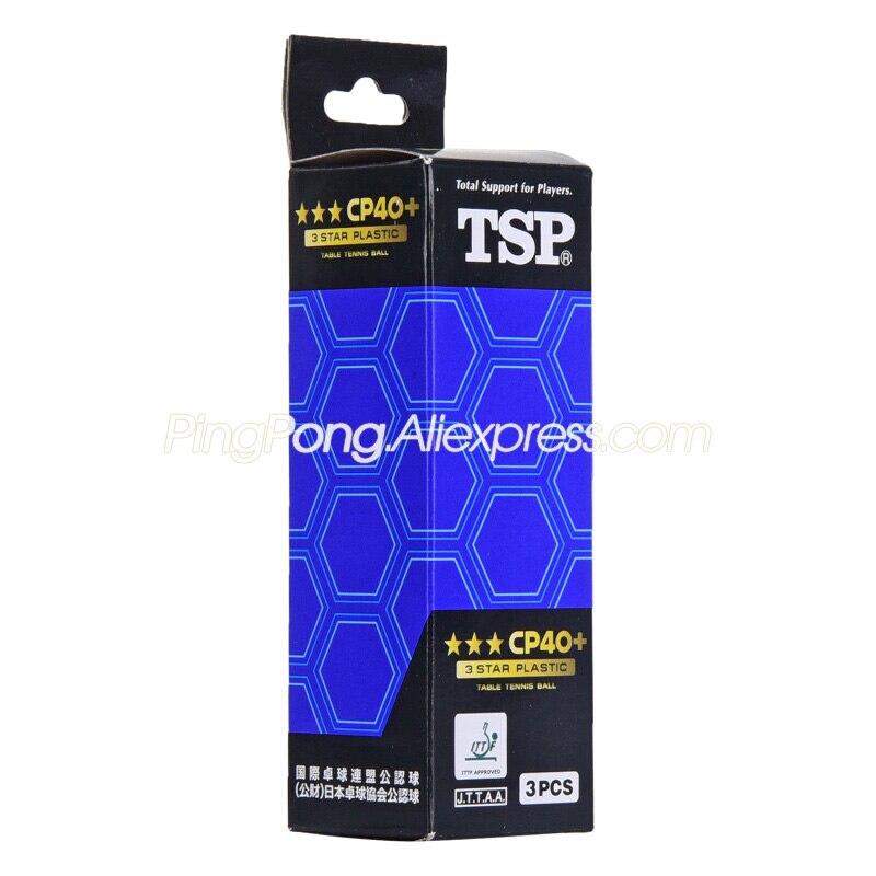 TSP 3 Sterne Tischtennis Ball (TSP CP40 + Gesäumt Wird) neue Material Kunststoff Original TSP 3-STERNE Klingeln Pong Bälle ITTF Genehmigt